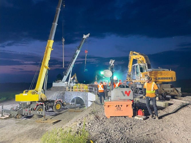 Remplacement d'un pont par un ponceau en arche